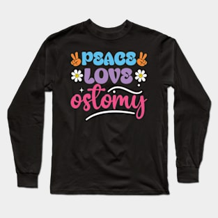 Doctor/Nurse Gift - Peace Love Ostomy Long Sleeve T-Shirt